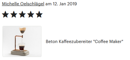 Coffee Maker, 5 Sterne Kundenbewertung