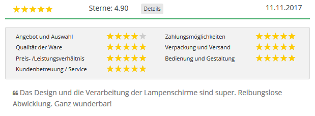 4.90 Sterne Kundenbewertung